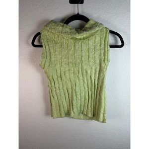 SILENCE + NOISE Womens M Green Fairy core Knit Sleeveless Cowl Sweater Y2K Look